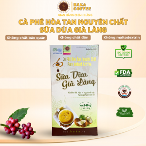 Cà Phê Hòa Tan Nguyên Chất SỮA DỪA GIÀ LÀNG 