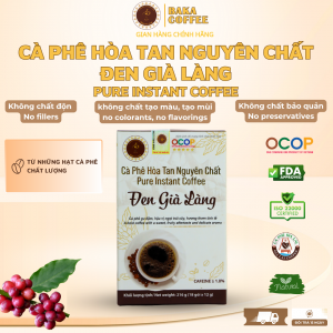 Cà Phê Hòa Tan Nguyên Chất ĐEN GIÀ LÀNG - GU ĐẬM - Hộp